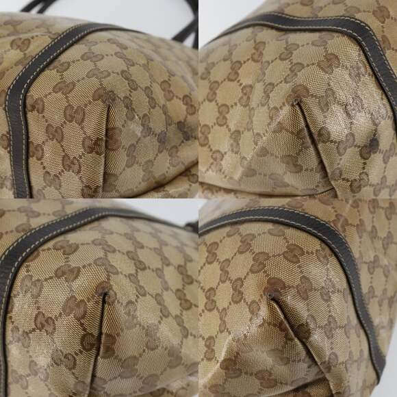 GUCCI GG Crystal Tote Bag Coated Canvas Outlet Beige Gold - Picture 10 of 13